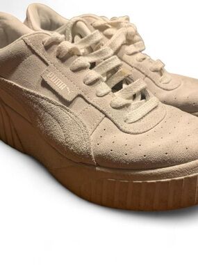 Puma Women’s Platform Suede Sneaker — Beige